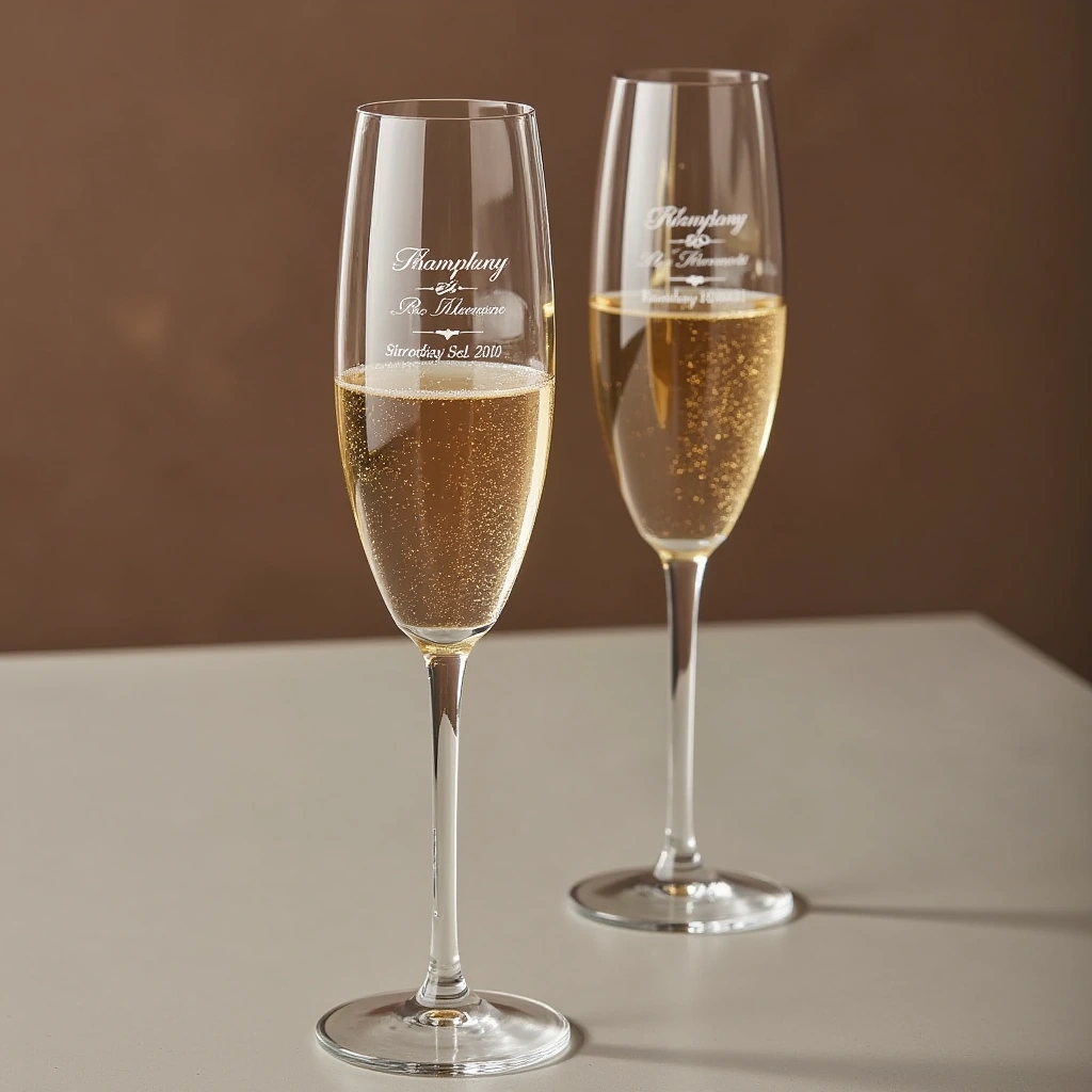 11. Engraved Champagne Flutes