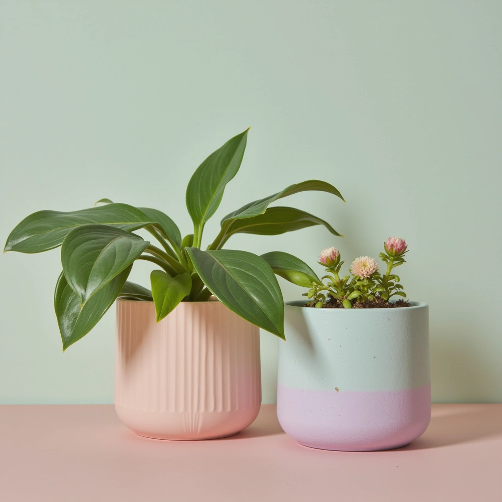 1. Pastel Ceramic Planters