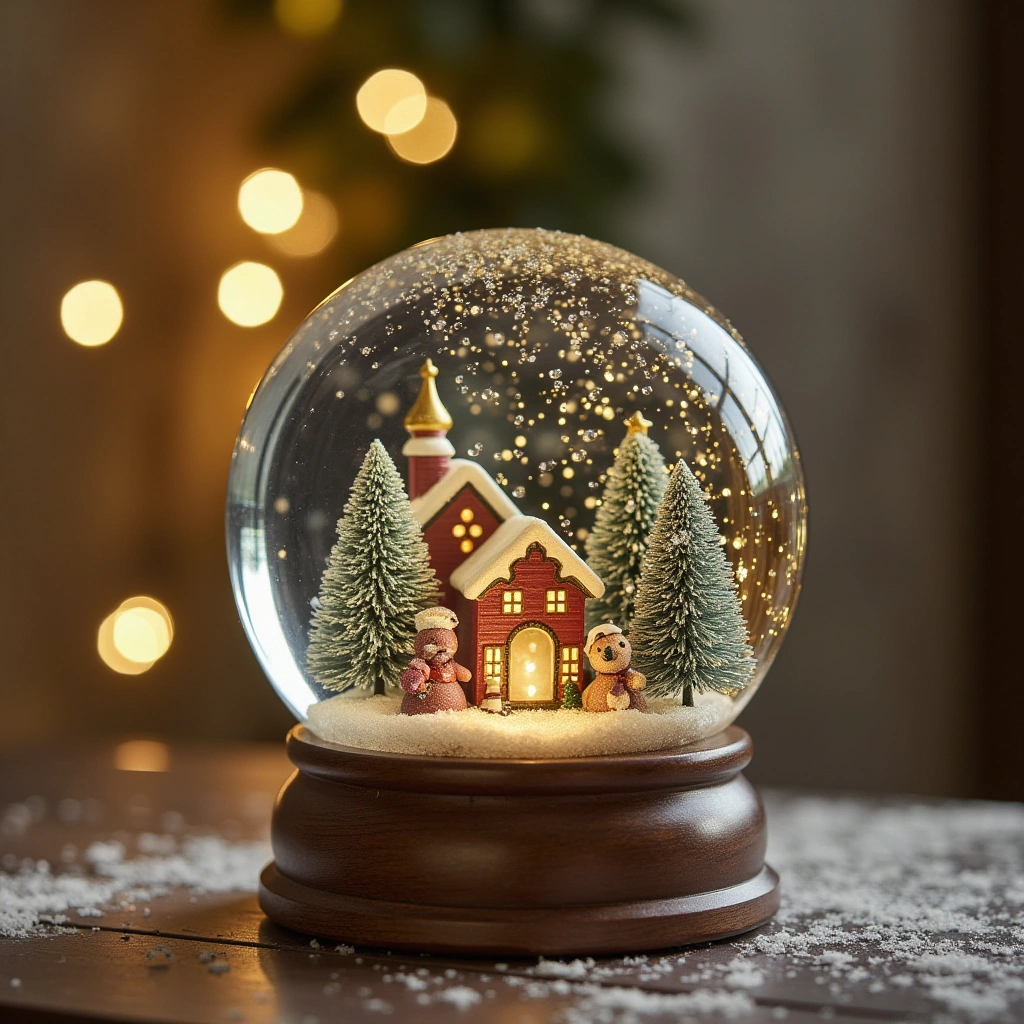 9. Glitter-Filled Liquid Snow Globe